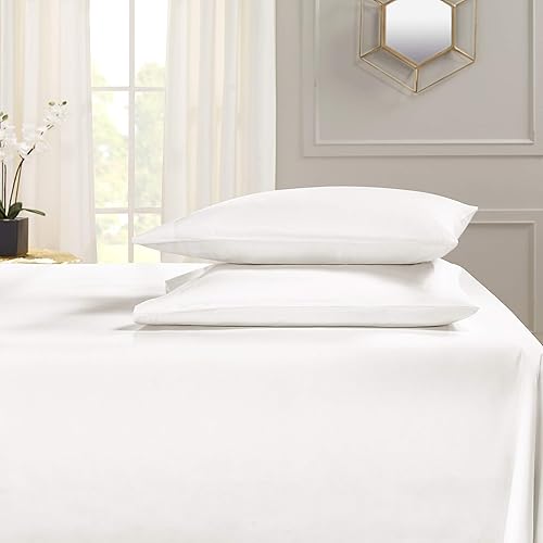 Miniatura 3 de Juego de sábanas de algodón egipcio pesado de 1800 TC para 66 a 28.0in de profundidad (1 ajustado, 1 plano, 4 fundas de almohada), ultra suave y