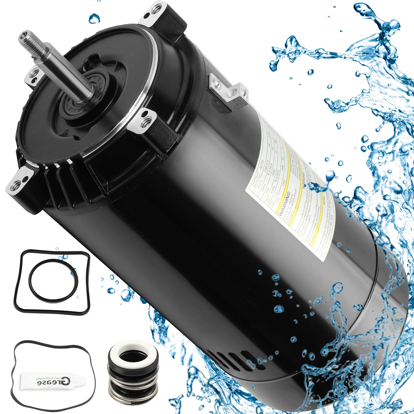 ATVMaster UST1152 Pool Pump Motor 1.5HP fit for Hayward Super/Super II/Max-Flow Pumps/Jacuzzi Magnum Pumps, 1.5HP Single-Speed, 230/115V, for 56J Frame