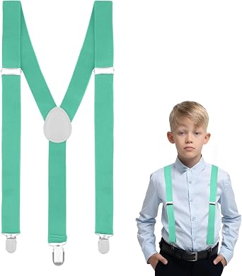 Suspenders for Boys and Girls,Elastic Y-Back Design Suspenders with Strong Metal Clips