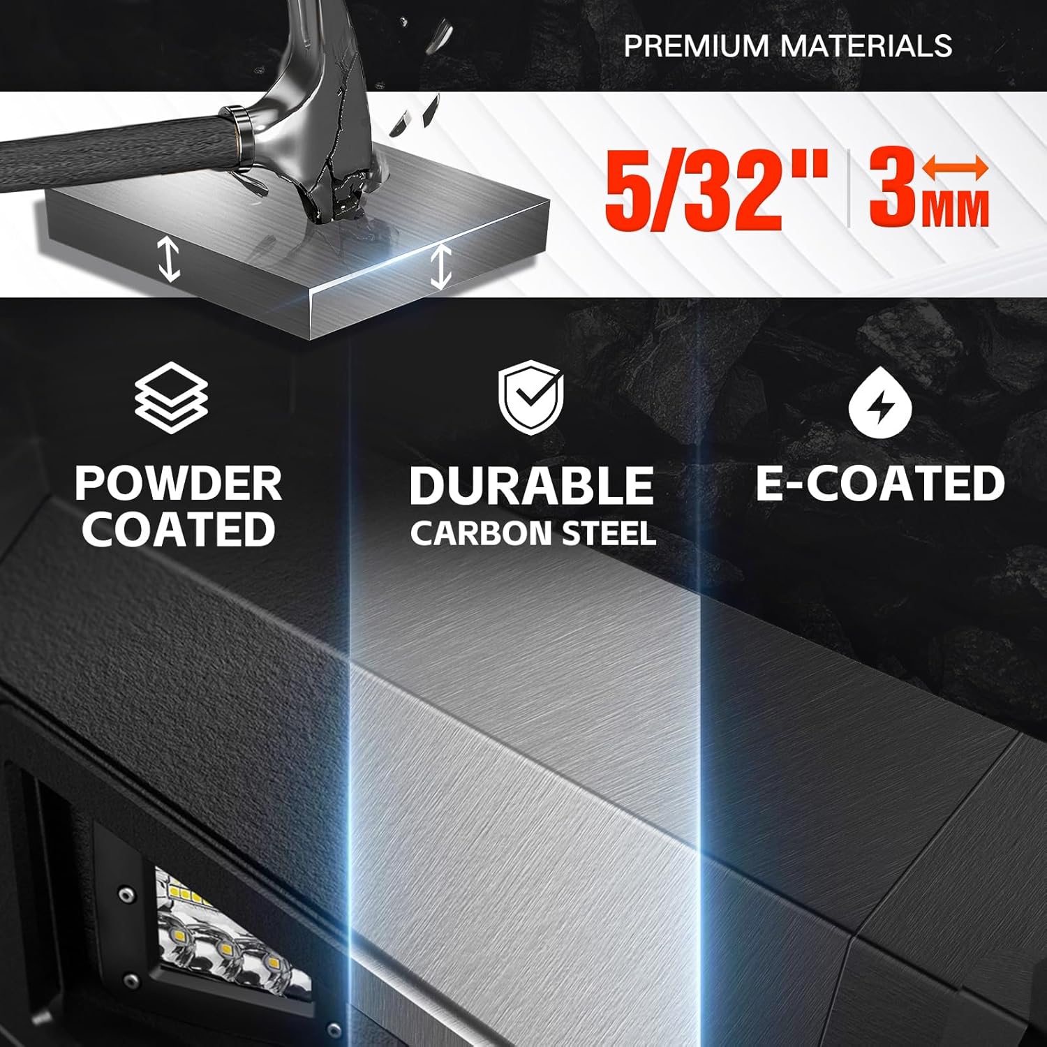 for Wrangler JL Front and Rear Bumpers Compatible with 2018 2019 2020 2021 2022 2023 2024 2025 2026 Jeep Wrangler JL JLU Off-Road with 6 x LED Lights, Winch Plate, 2" Hitch Receiver & D-rings