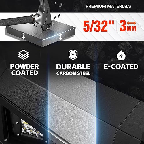 Miniatura 3 de EYOUHZ Parachoques delantero de ancho completo compatible con Jeep Wrangler JK JL JKU JLU Unlimited Rock Crawler 2007-2024 con 1 luz LED de 120 W, 4