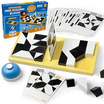 Puzzle Blocks for Kids,Education Puzzle Toy with Storage Tray,Brain Teaser with Challenges Cards 3D Logic & Spatial Thinking Tabletop Toy for Boys Girls