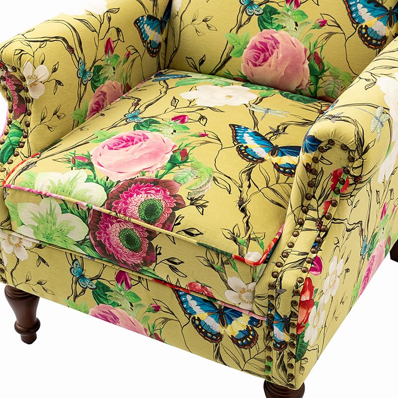 Sillón con diseño clásico alas Mostaza miniatura 4