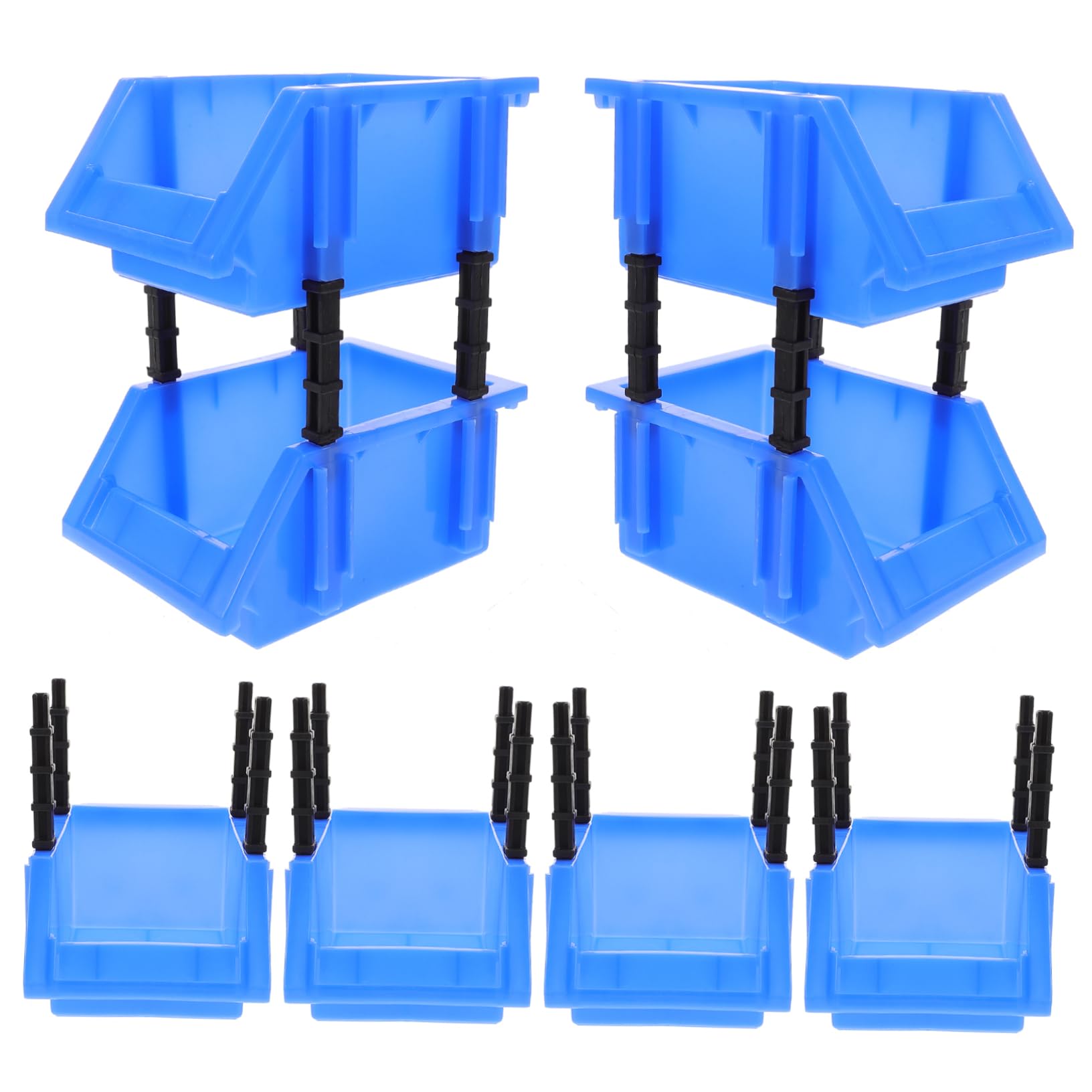 8pezzi Scatole Di Stoccaggio Per Viti e Bulloni Contenitori Organizer Per Fai Da Te e Utensili Bins Impilabili Per Garage e Casa Design Inclinato Per Accesso Facile