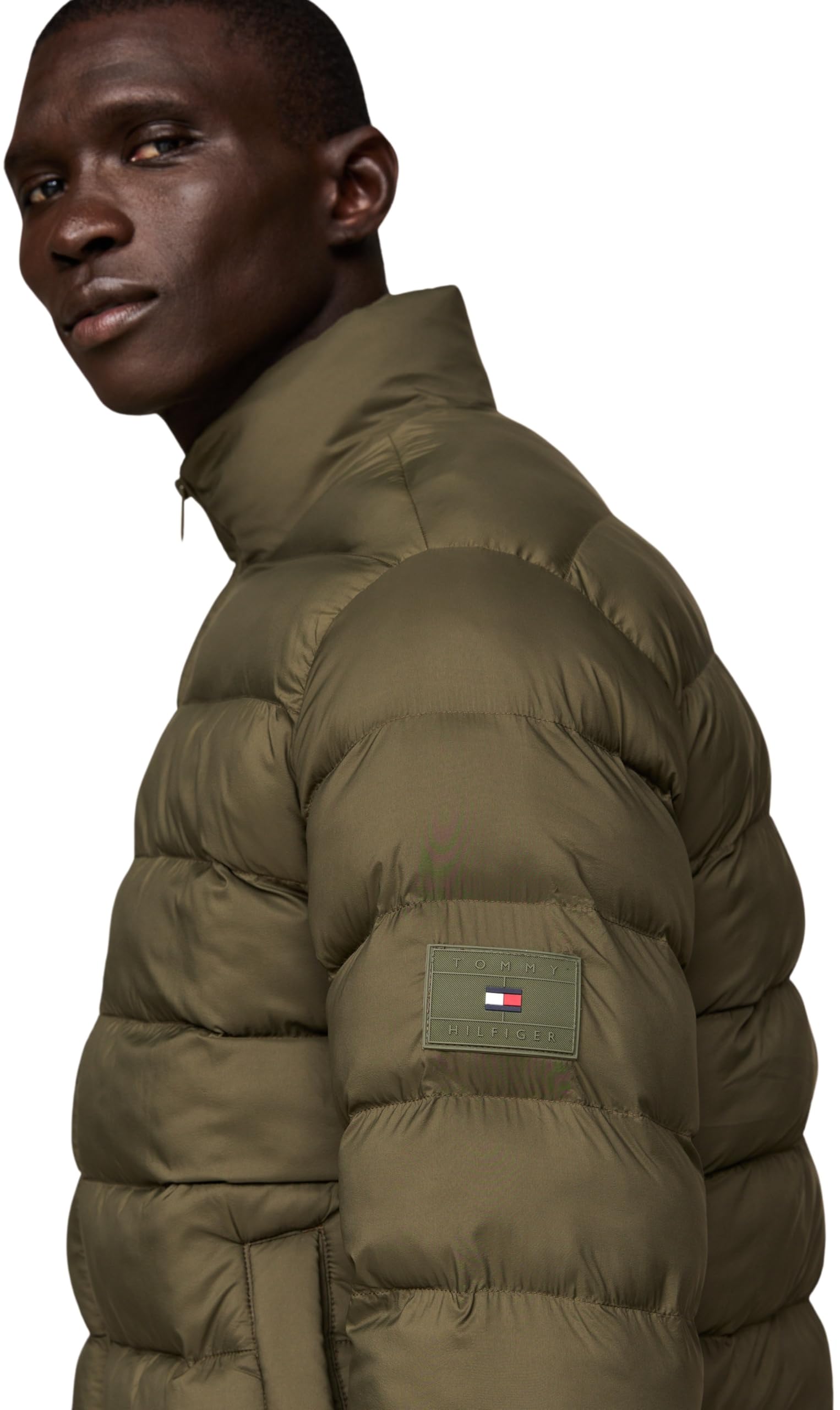 Tommy Hilfiger Uomo Giacca Trapuntata Mid Weight Stand Collar Jacket senza Cappuccio