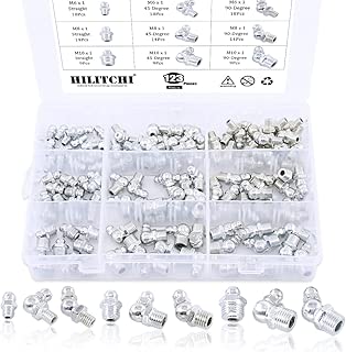Hilitchi 123Pcs Metric Hydraulic Zerk Grease Fittings Assortment Kit (Metric) - coolthings.us