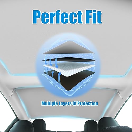 Miniatura 5 de New Static Cling Tesla Model 3 Roof Sunshade, Tesla Electrostatic Adhesion Sunshade for Model 3, Tesla Glass roof Sunshade,Heat Insulation No Buckle