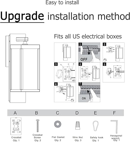 Miniatura 8 de Aplique de pared exterior del atardecer al amanecer, estilo moderno, 800 lúmenes, 13 W, impermeable, a prueba de óxido, pantalla de vidrio de