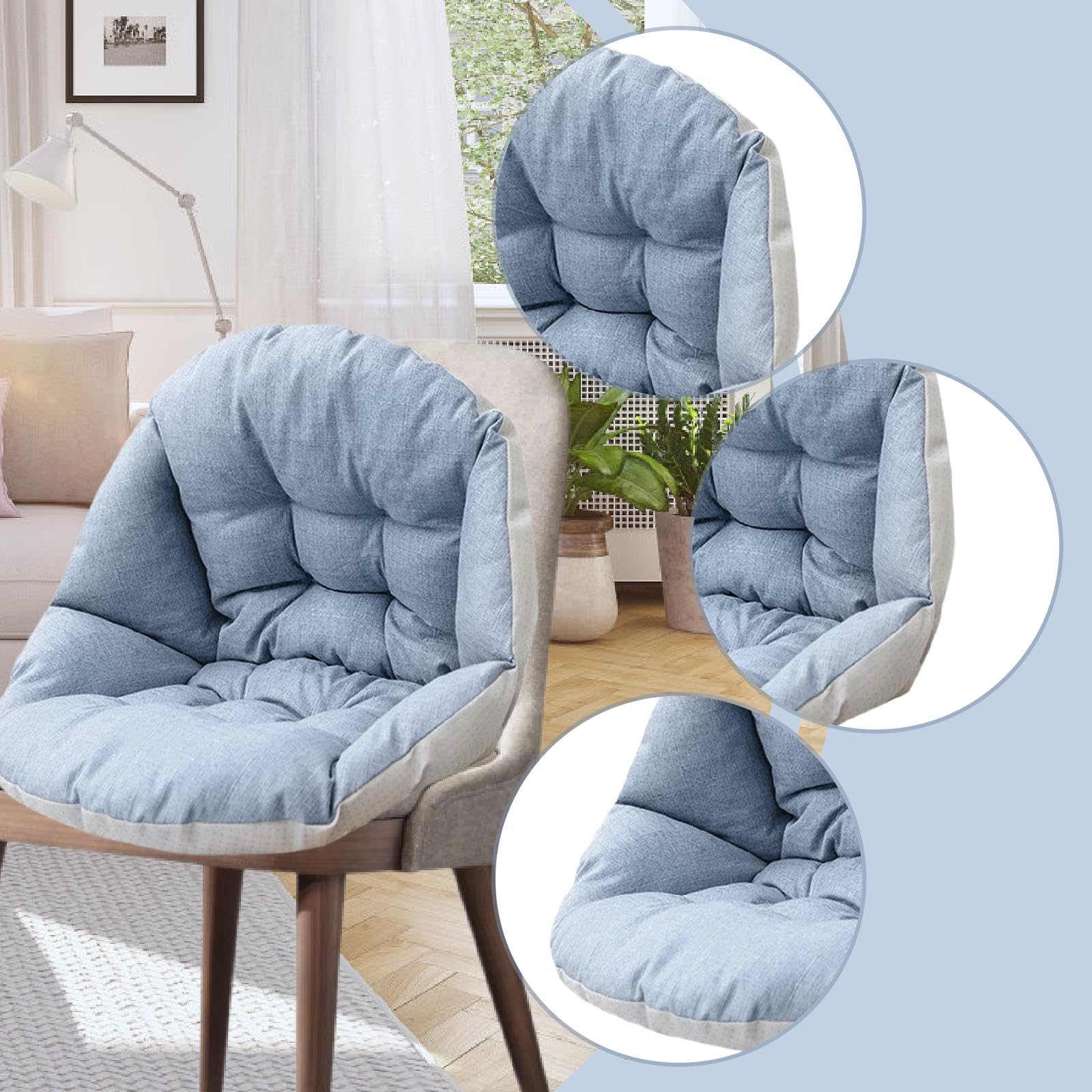 Colcolo Cojín de Respaldo para Silla de Columpio, Multifuncional, Cojín para Sillón, Cesta Colgante, Jardín y Porche, Azul