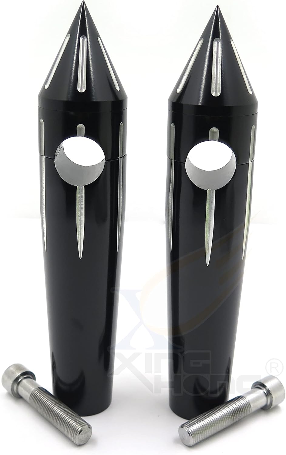 HTTMT 6" Motorcycle Black Billet Handlebar 1" Bar Risers Compatible with H-D Custom Chopper