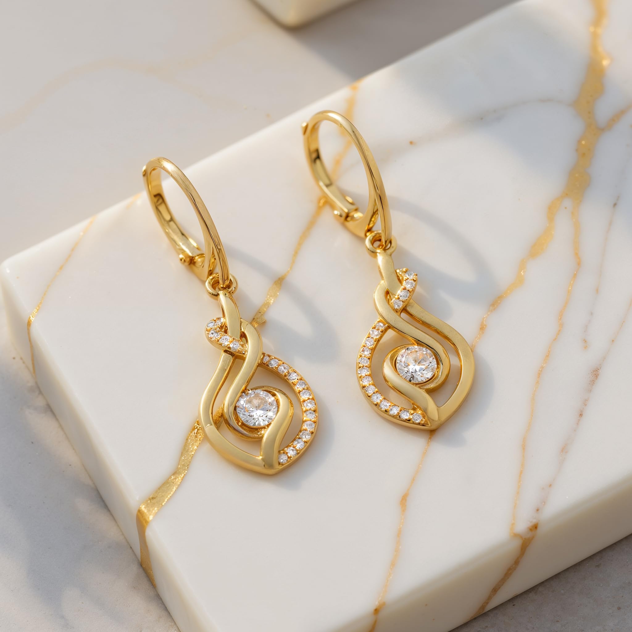 SOFIA MILANI - Orecchini da Donna in Argento 925 - con Pietra Zircone - Orecchino Pendente a Ovale curvo