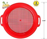 Vista 6 de Tamices de arena para juguetes de arena para la playa (rojo, azul, amarillo y verde) juego completo de regalo, paquete de 4 (8.75 x 9.75 pulgadas)