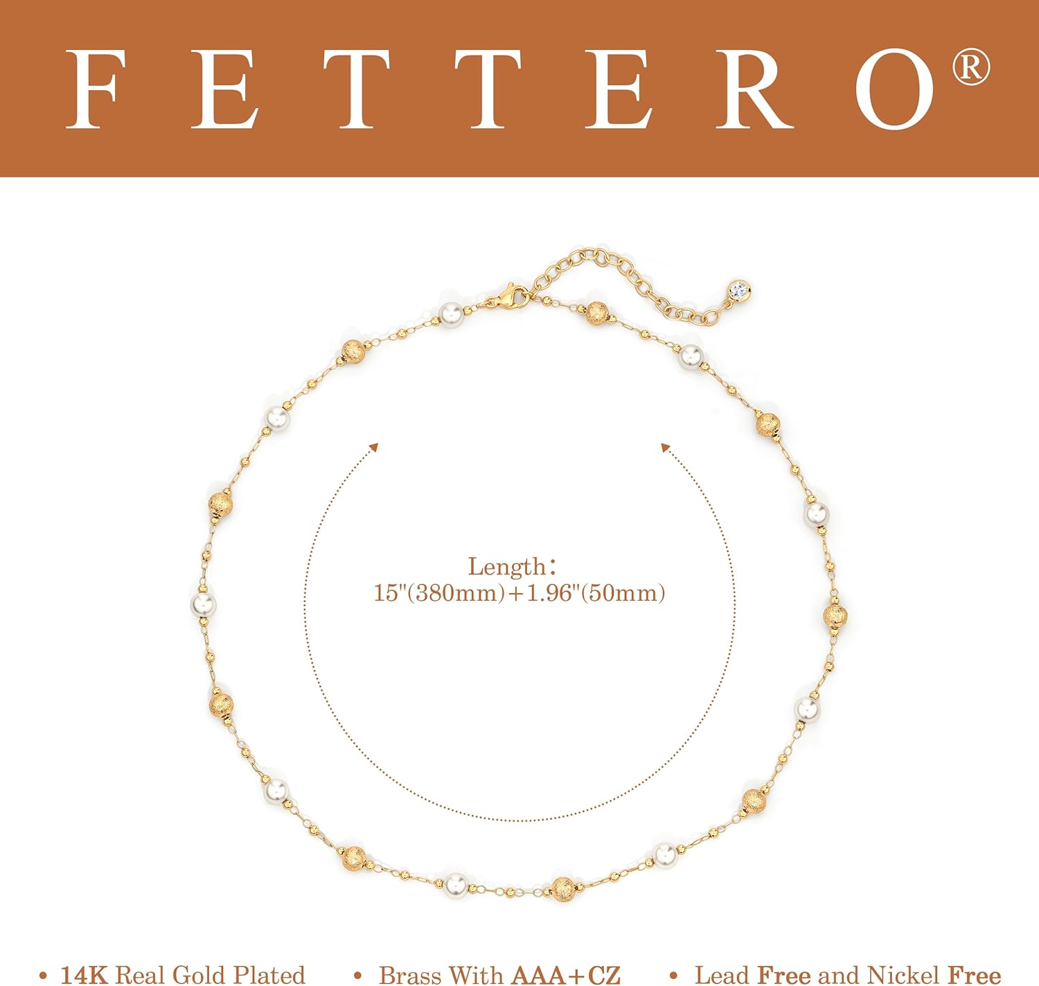 Fettero Choker Necklace for Women 14K Gold Plated Beaded Ball Boho Necklaces Charm Dainty Gold Necklaces for Women Summer Jewelry - Image 6