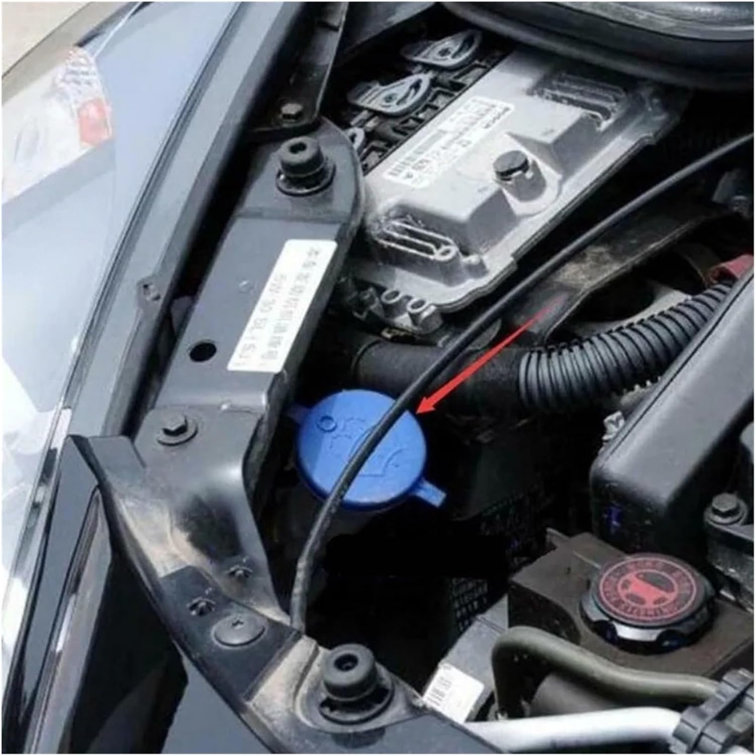 Car Windshield Wiper Washer Fluid Reservoir Lid Cover Tank Bottles Pot Cap Fit For Ford Fit For Peugeot 208308 408 1-6pcs(5pcs blue)