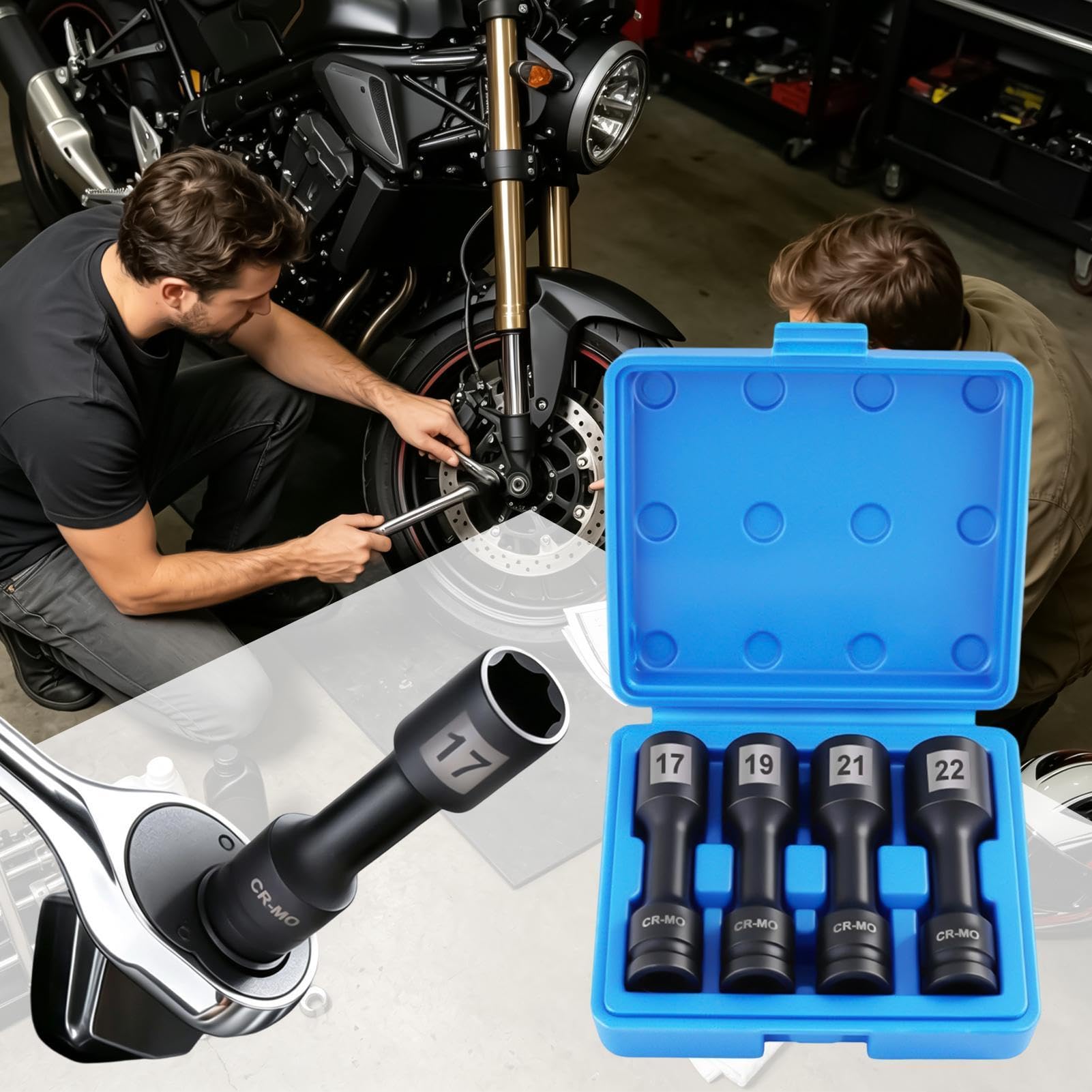 Thin Wall Socket Set 1/2 pulgadas Thin Non-Marring Steel Narrow Sl Adapter