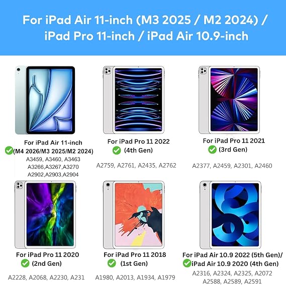 Keyboard Case for iPad Air 11-inch (M4 2026/M3 2025/M2 2024) & iPad Pro 11 inch(1st/2nd/3rd/4th Generation)Magic-Style Magnetic Keyboard Case with Multi-Touch Trackpad for 10.9 iPad Air 4th/5th Gen.