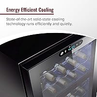 Vista 5 de Wine Enthusiast Enfriador de vino con compresor MAX de doble zona de 32 botellas, mini refrigerador independiente con pantalla táctil digital