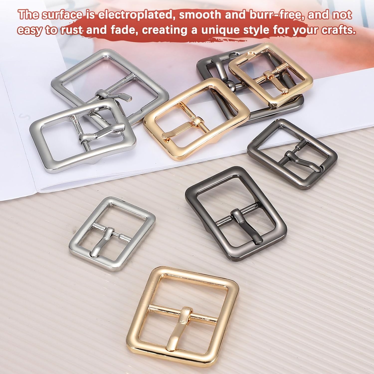 Single Prong Belt Buckle - Metal Center Bar Buckle Use for DIY Accessories - Square Loops Clasp - Image 4