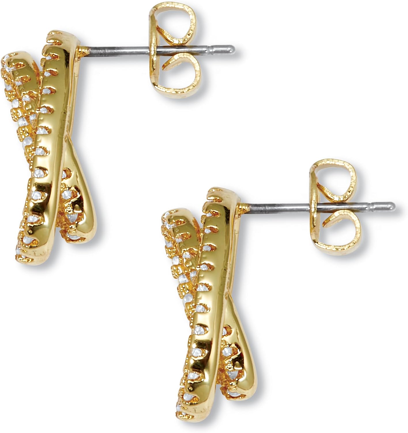 .80 TCW Round CZ 14k Yellow Gold-Plated Concentric Circle Drop Earrings