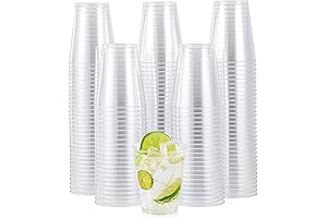 JOLLY CHEF 8 Ounce Clear Plastic Cups - Perfect for Parties and Gatherings