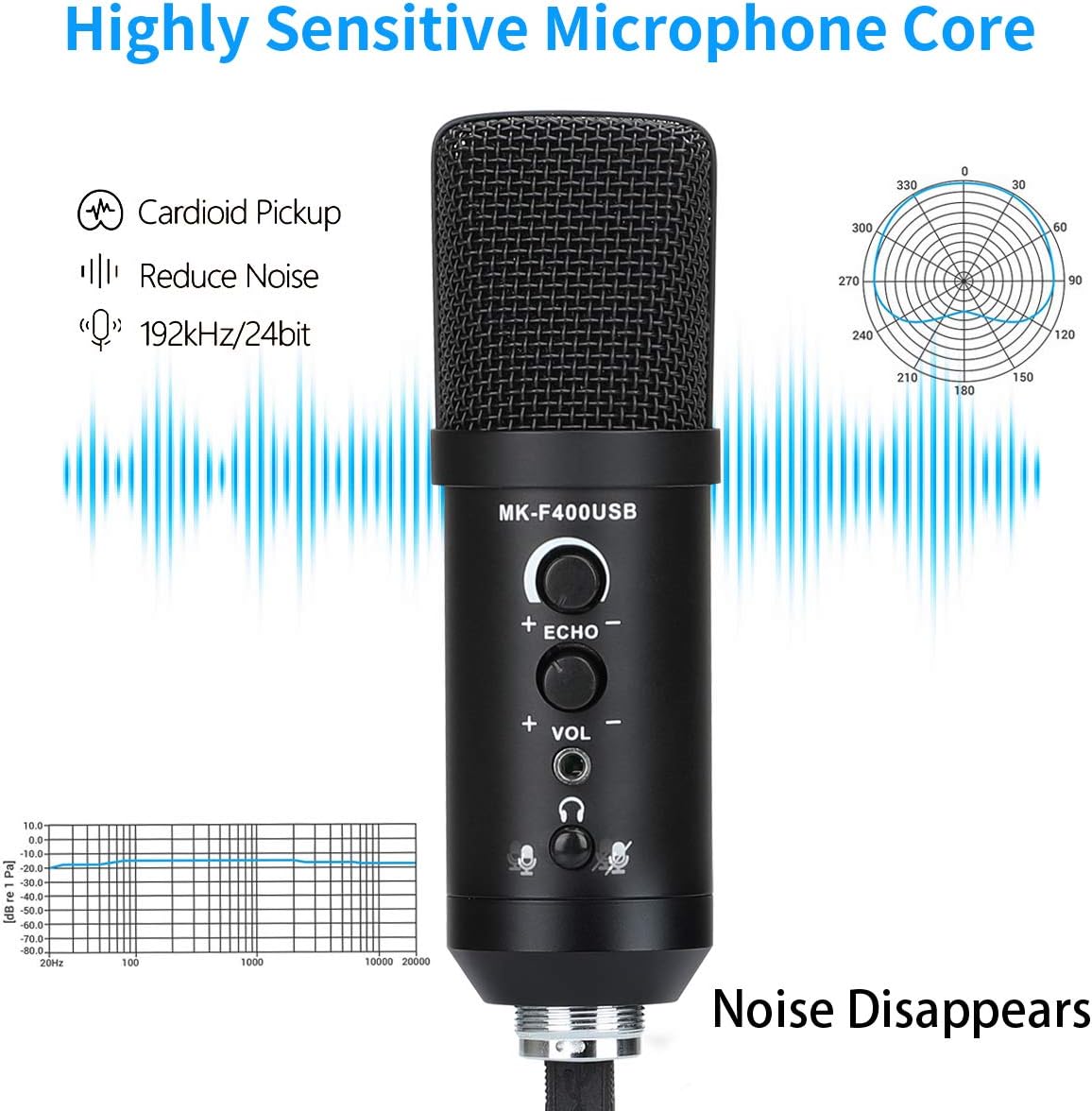 🔥 Hot Deals USB Microphone for Computer, KKUYI Plug &Play Condenser Gaming Mic for Streaming, Podcasting, Vocal Recording, Skype Chats Compatible with Mac PC Laptop, Desktop Windows Computer