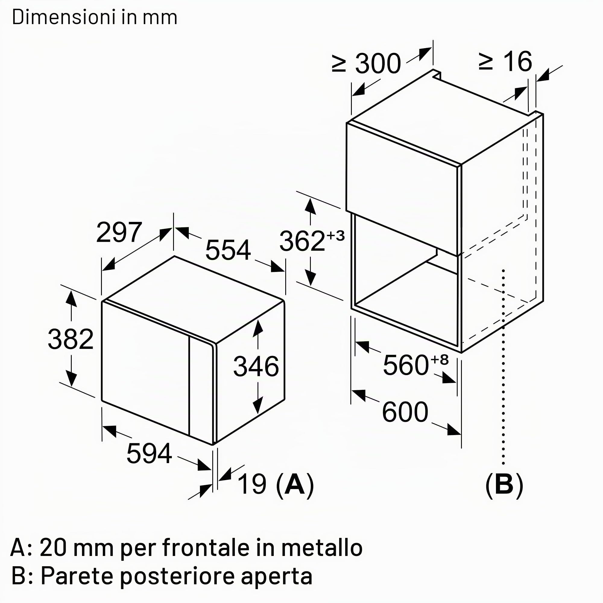 Forno A Microonde Singolo Da Incasso - Bosch Ser4 - Bfl523mb1f - Nero - 7 Programmi Automatici - 38,2 X 59,4 X 31,7 cm