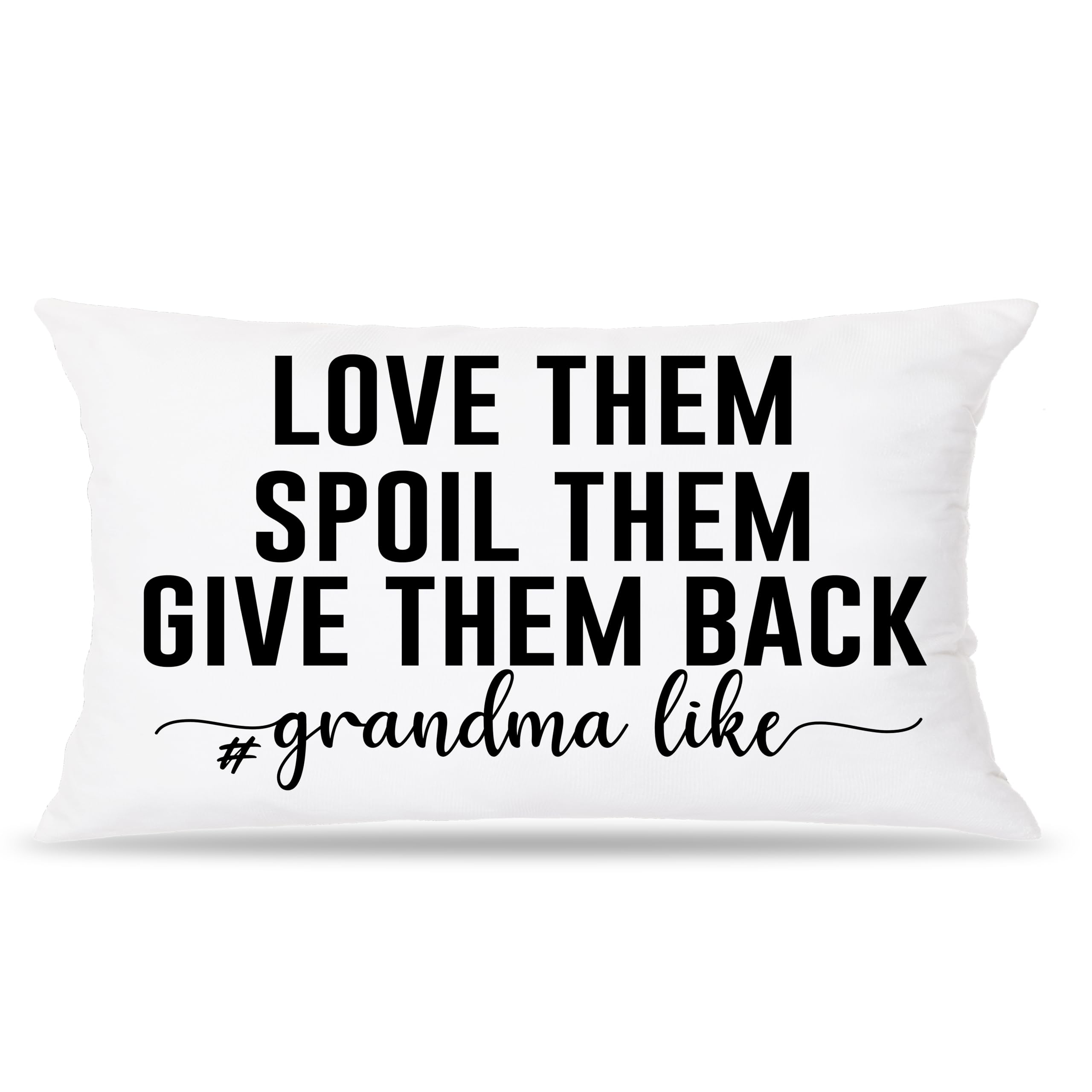 FITIE Grandma Pillow Covers 12x20 Double-Sided Best Mothers Day Birthday Gifts for Grandma from Grandkids Love Them Spoil