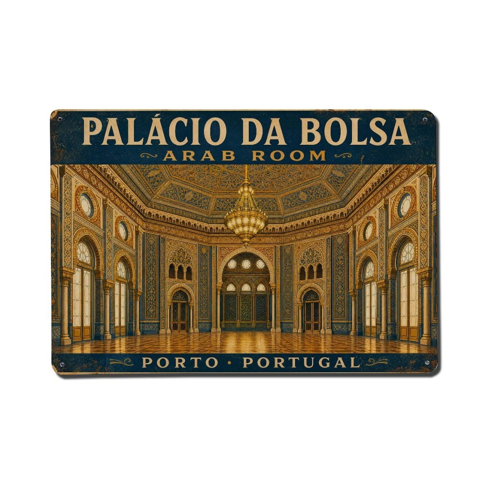 Metal Tin Sign Vintage Travel Bolsa Portugal
