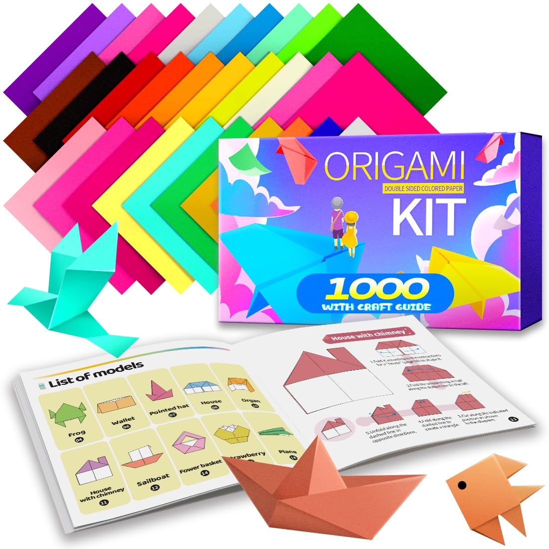 おりがみ Amazon.com : Praisebank Origami Paper (Multi-colored, 6 x 6 Inch