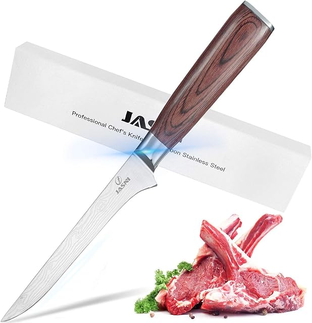 Chefs Boning Knife - 6 Inch Boning Fillet Fish and Meat Knife with Razor Sharp German High Carbon Stainless Steel and Ergonomic Handle for Meat and Poultry