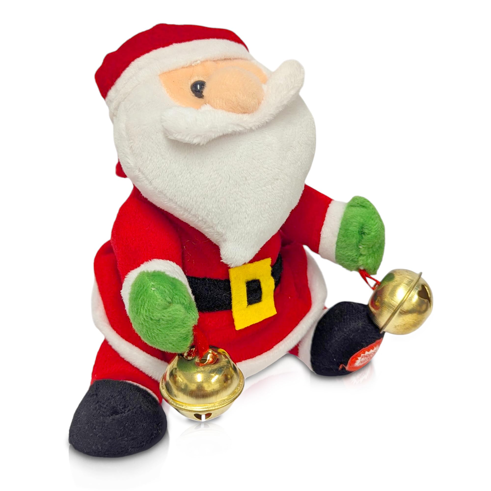 Animated Santa Toy – Press-to-Play Plush Christmas Soft Toy with Sound and Movement – Christmas Decorations – Ideal for Festive Displays, Stocking Fillers & Secret Santa Gifts (16cm x 14cm x 18cm)