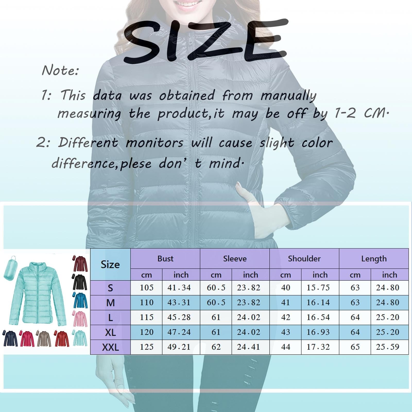Générique Femmes Doudoune Ultra Légère Courte Veste Duvet Chaud Hiver Compressible Blouson,Femme Manches Longues Duvet Manteau Matelassé Automne Col Montant Blousons d'Extérieur Décontracté