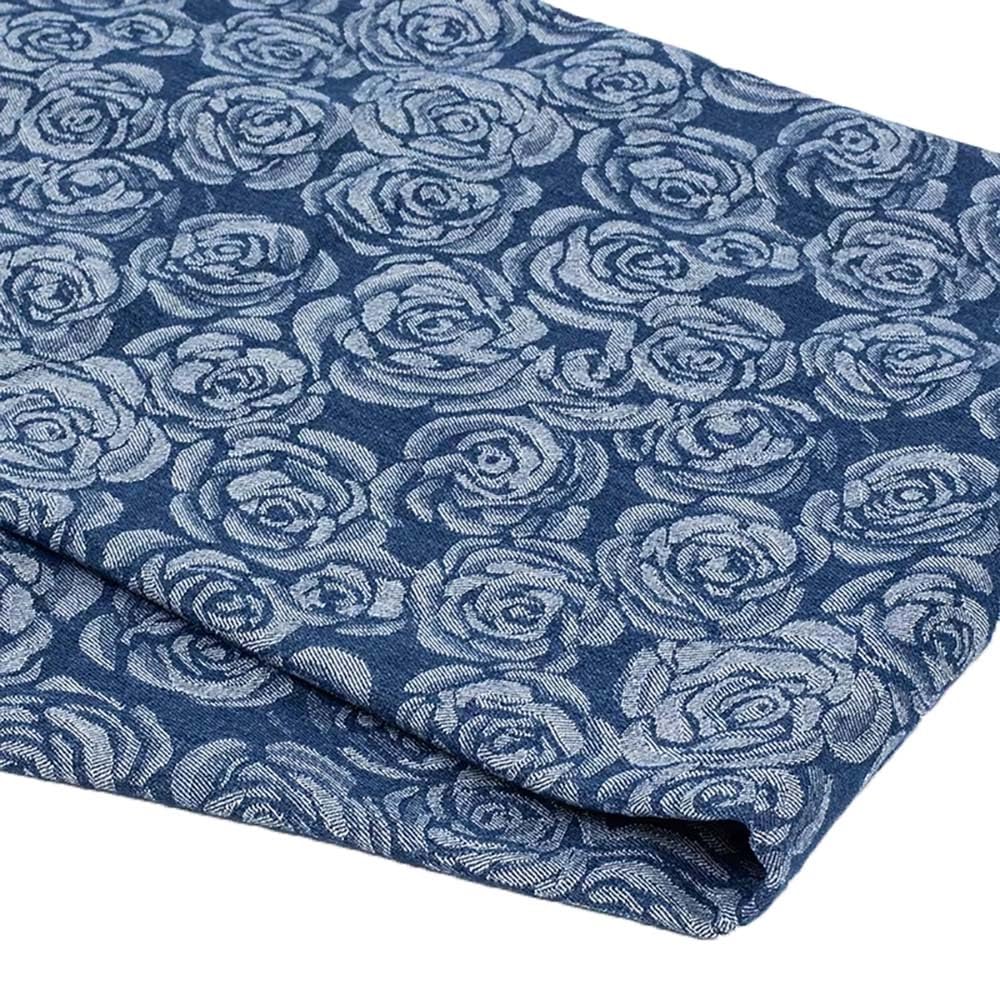 170x50cm Tkanina Żakardowa Vintage Denim Rose - 85% Bawełny, 15% Poliestru, Sprany Materiał Do Samodzielnego Szycia Spodni, Odzieży, Spódnic, Kurtek, Bagażu(Style 3)