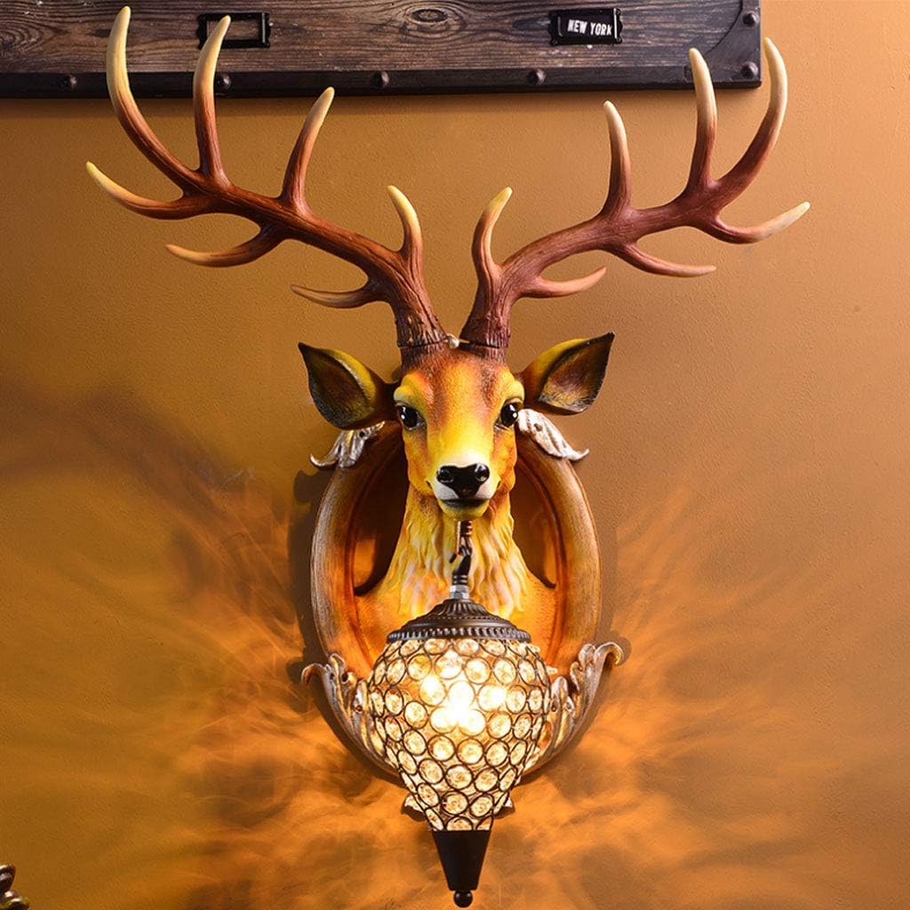 - Retro Resin Living Room Creative Personality TV Wall Background Stair Light (Color: Brown Size: 61x71cm) Hallway Wall Lantern