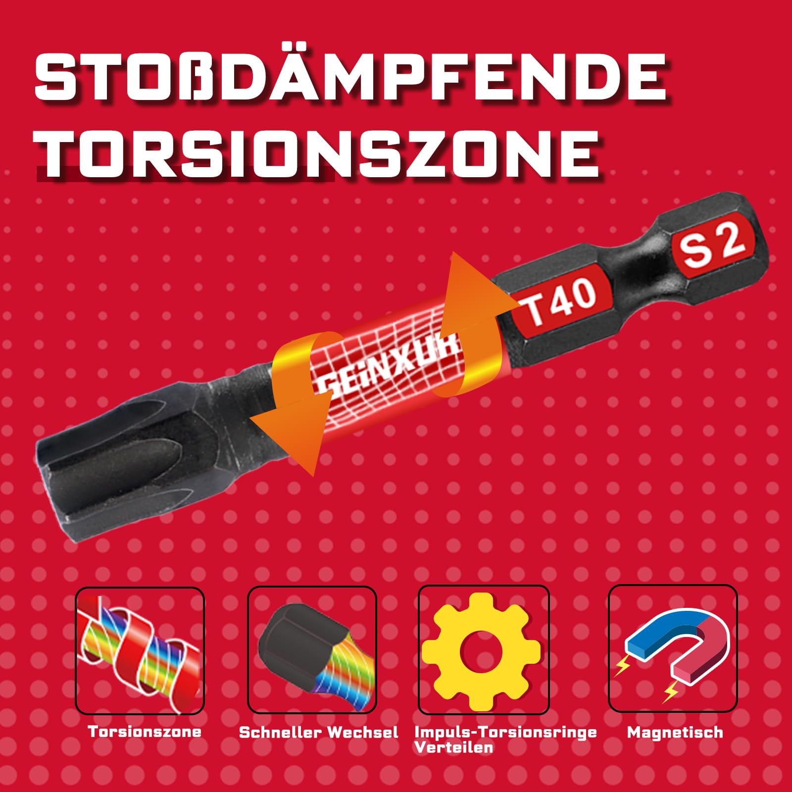 Tournevis Torx 11 Pièces Embout Visseuse Long 100Mm Tournevis À Main Sets Tige Hexagonale S2