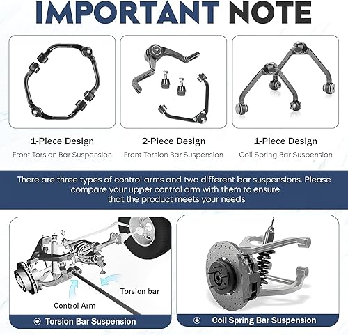 Miniatura 2 de Conjunto de brazo de control superior delantero (diseño de 2 piezas) para Ford Explorer 1995-2001 Mazda B3000 (barra de torsión 2WD/4WD) 1998-2011