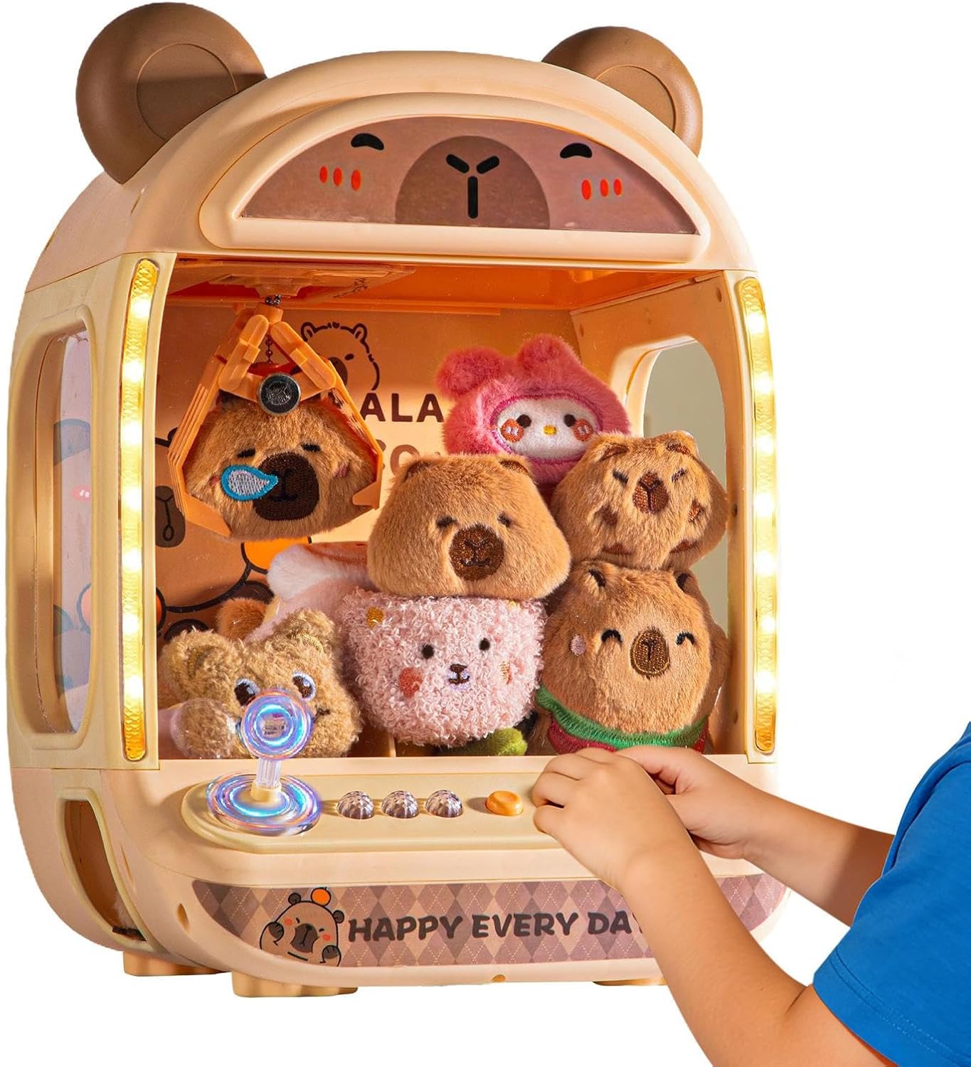 Genérico Claw Machine | Fun Electronics with Adjustable Sound,Claw Machine Toy with Coin | for Birthday Parties, Travel, Nursery, Home, Boys and Girls