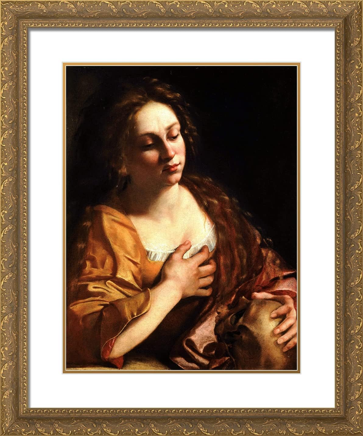 ArtDirect Gentileschi, Artemisia 20x24 Black Modern Framed Art Print Titled: Mary Magdalene II