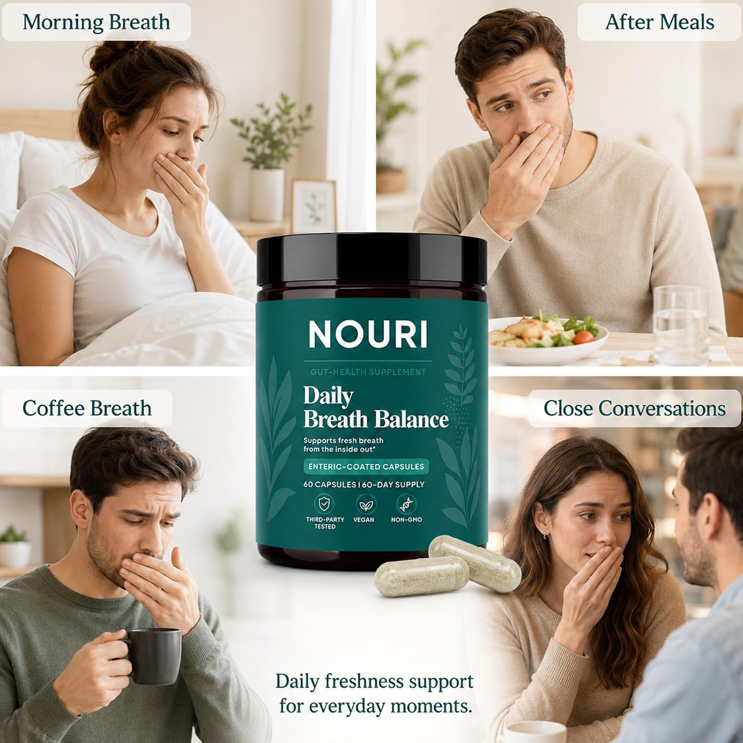 Formula, Three Source Breath Formula, 60 Capsules, Fresh Breath, 60-Day Supply