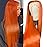 TTSMINS Ginger Orange Lace Front Wigs Human Hair 13x4 HD Transparent Straight Ginger Wig Human Hair Glueless Wigs Pre Plucked With Baby Hair 350 Colored 180% Density Ginger Wig 22 inch