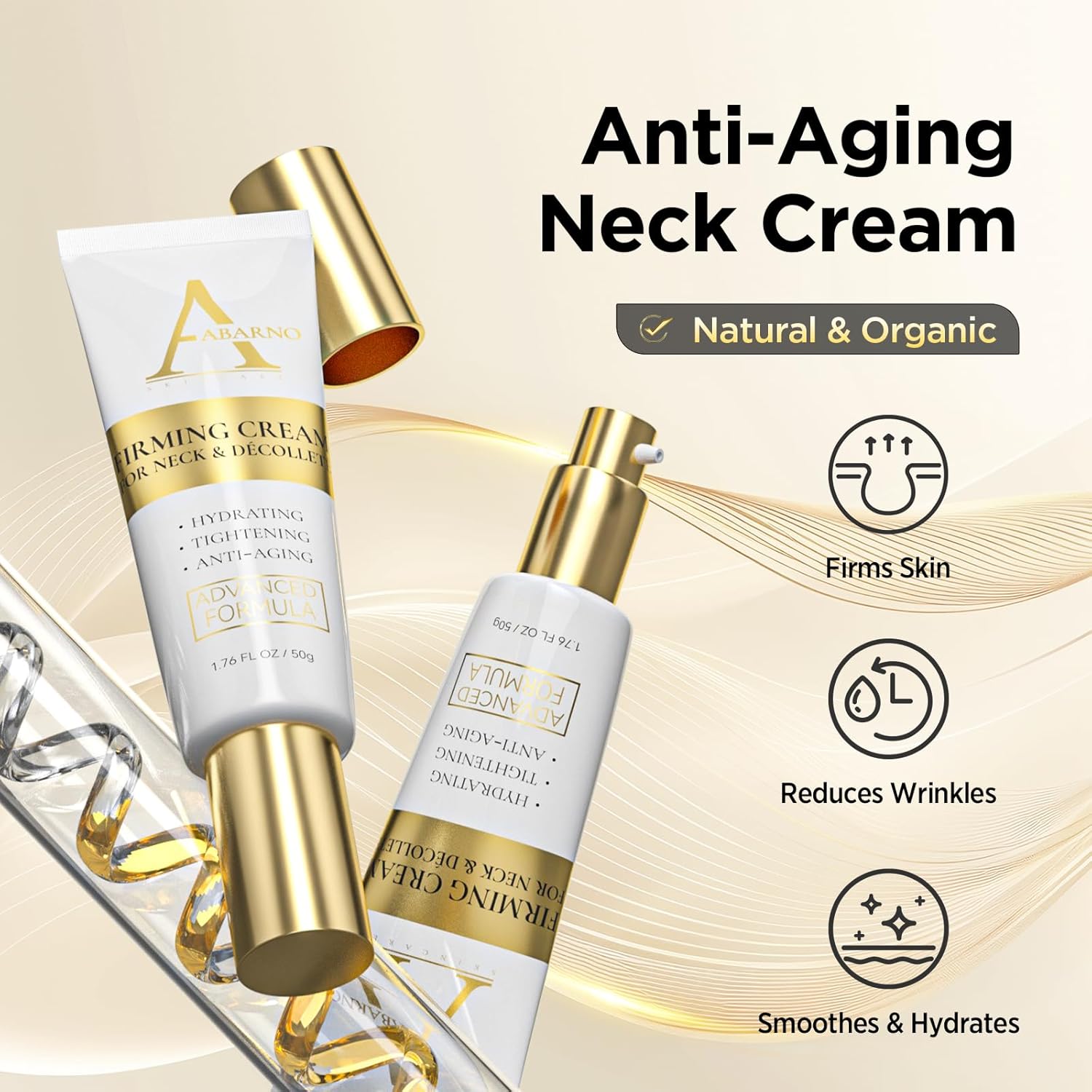 Professional Neck Firming Cream, Advanced Anti-Aging Formula for Neck and Decollete Area, Moisturizing Treatment with Hyaluronic Acid-02 - Image 2