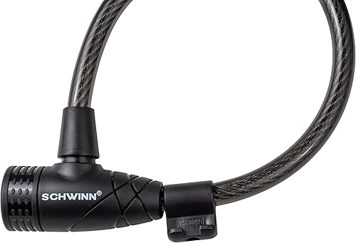 Miniatura 5 de Schwinn Candado de bicicleta con llaves, 3, 4, 5 o 6 pies x 8, 10, 12 o 0.591 in, negro, cable o cadena, protección antirrobo, cable de bloqueo de