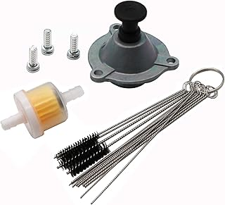 KIPA Carburetor Primer Diaphragm Cover for Arctic Cat ATV 400 454 500 4X4 2X4 1998-2001, Suzuki ALT 125 LT 125 ALT185 Quadrunner 1983-1987 With Carbon Dirt Jet Cleaner Tool Kit