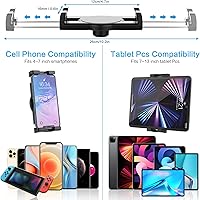 Vista 7 de Dual Car Tablet Mount for Cup Holder, Gooseneck Car Cupholder Tablet Holder with Strong Long Arm 10" for 4-12.9" Devices, iPad Pro Air Mini, Galaxy