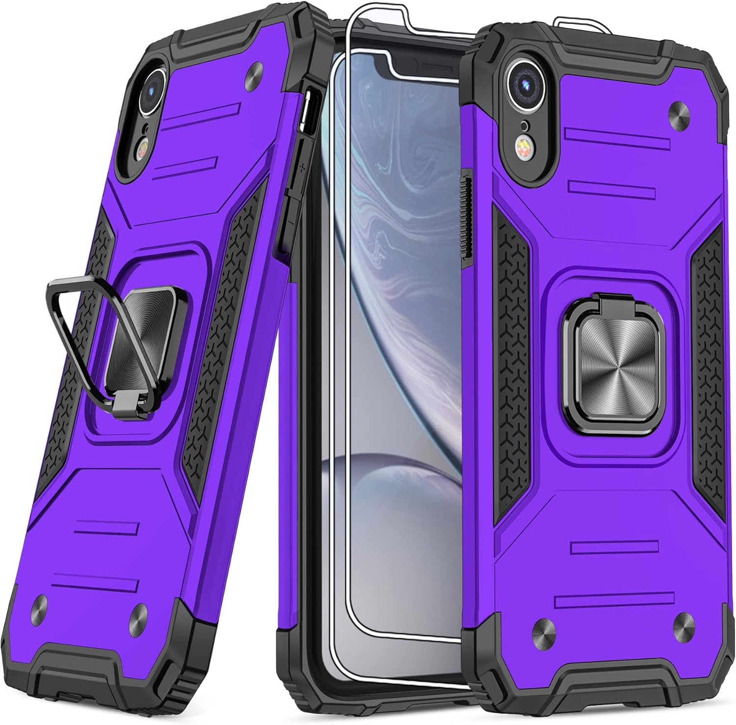 SunStory Compatible for iPhone XR Case with HD Screen Protector,iPhone XR Phone Case