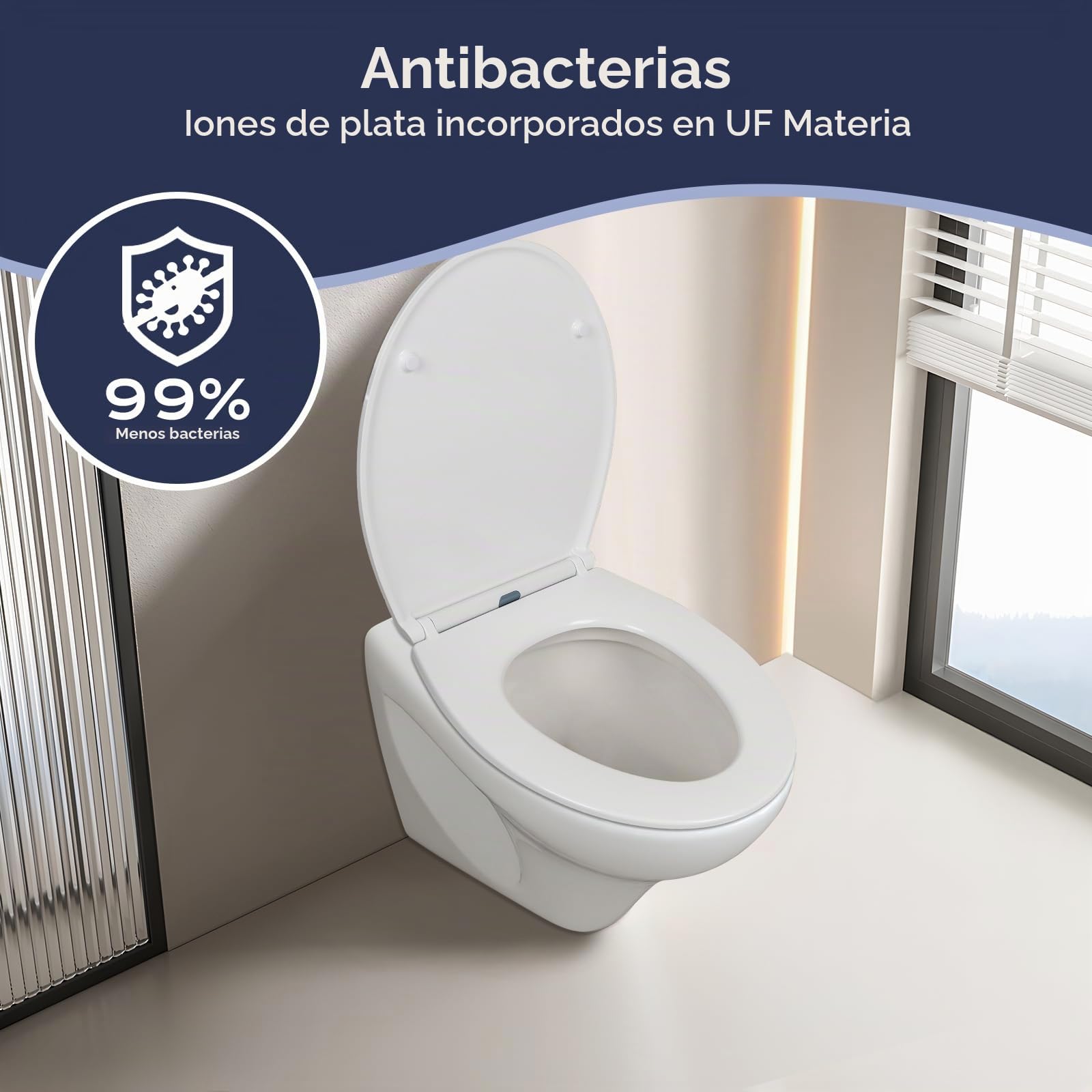 SAMODRA Tapa wc Universal Tapa Inodoro Universal Asientos para inodoro Asientos para WC Toilet Seat Tapa de Inodoro Asiento de Inodoro (Forma O)