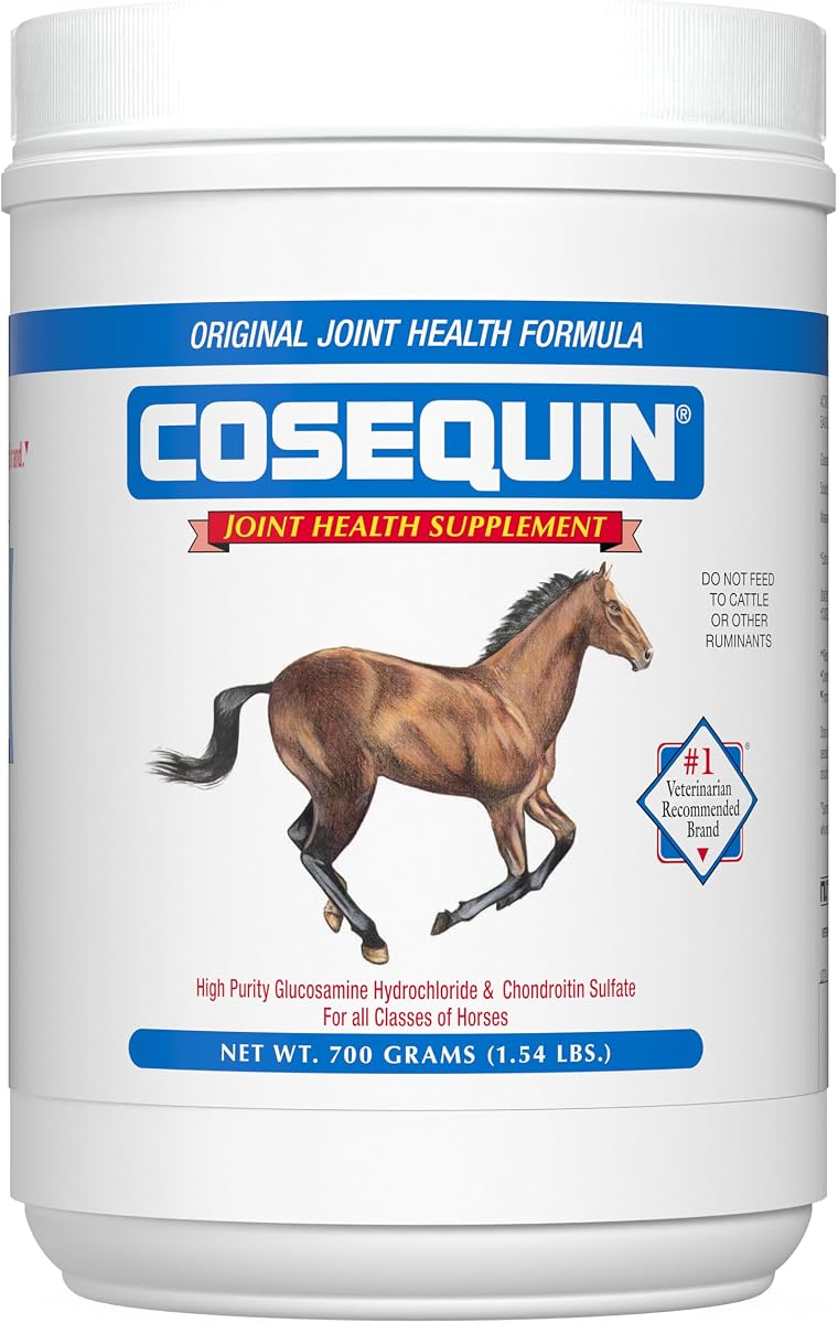 Nutramax Cosequin Original Suplemento para la salud de las articulaciones del caballo, polvo, 700 g | Glucosamina y condroitina para caballos, soporte para las articulaciones, fácil de alimentar, espolvorear sobre los alimentos