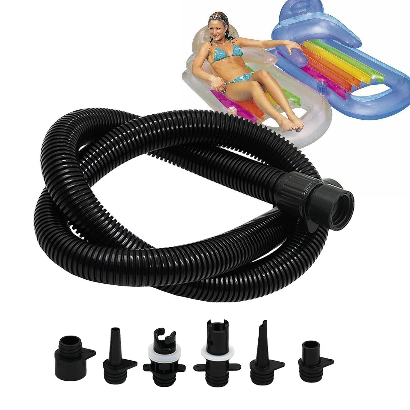 Manguera Para Inflador,Manguera Extraíble Para Bomba De Aire | Conector Multifuncional Ligero Portátil para Barca, Tabla de Paddle Inflable, Colchoneta, Balsa, Tienda, Kayak y Piscina