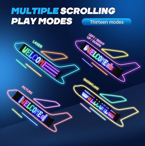 Vista 39 de KJOY Letrero LED USB de 5 V, Bluetooth, control de aplicaciones, flexible, programable, diseño de texto personalizado, pantalla de desplazamiento