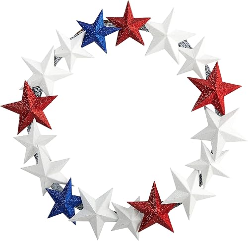 Corona Americana con Estrellas Roja, Blanco y Azul